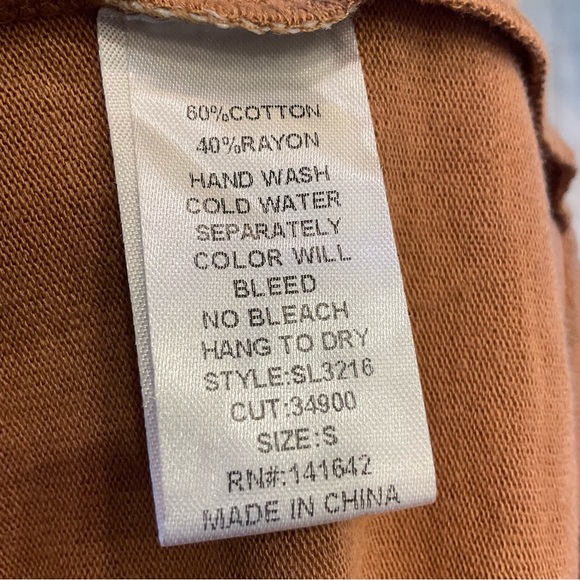 She + Sky Long sleeve knit jacket, long, solid tan wrap style, Soft! Comfy! Sz S - Picture 5 of 11